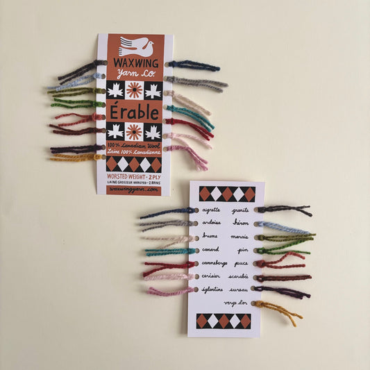 Érable Sample Card | 2-Ply Woollen-Spun Worsted Weight